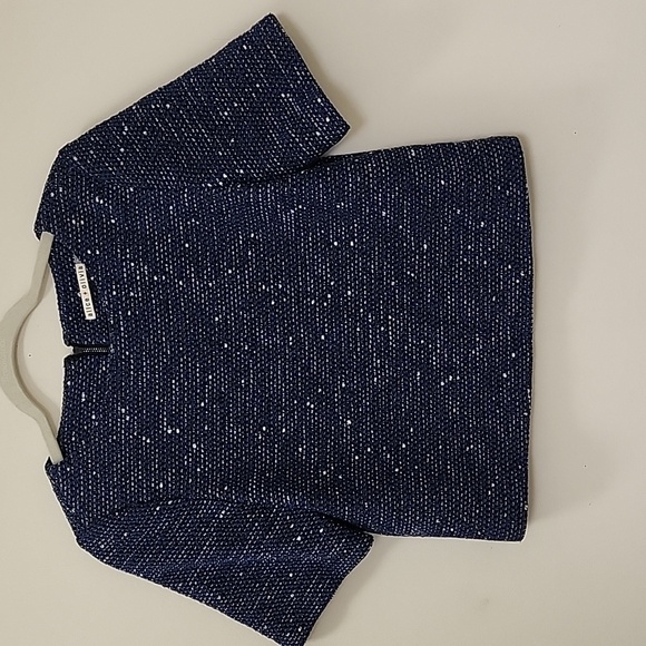 Alice + Olivia Blue Silver Knit Sweater Crop Top Size 6 - Picture 4 of 16